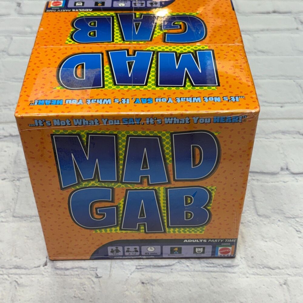New Sealed Mad Gab Board Game Mattel Adults Party Time D132 -30